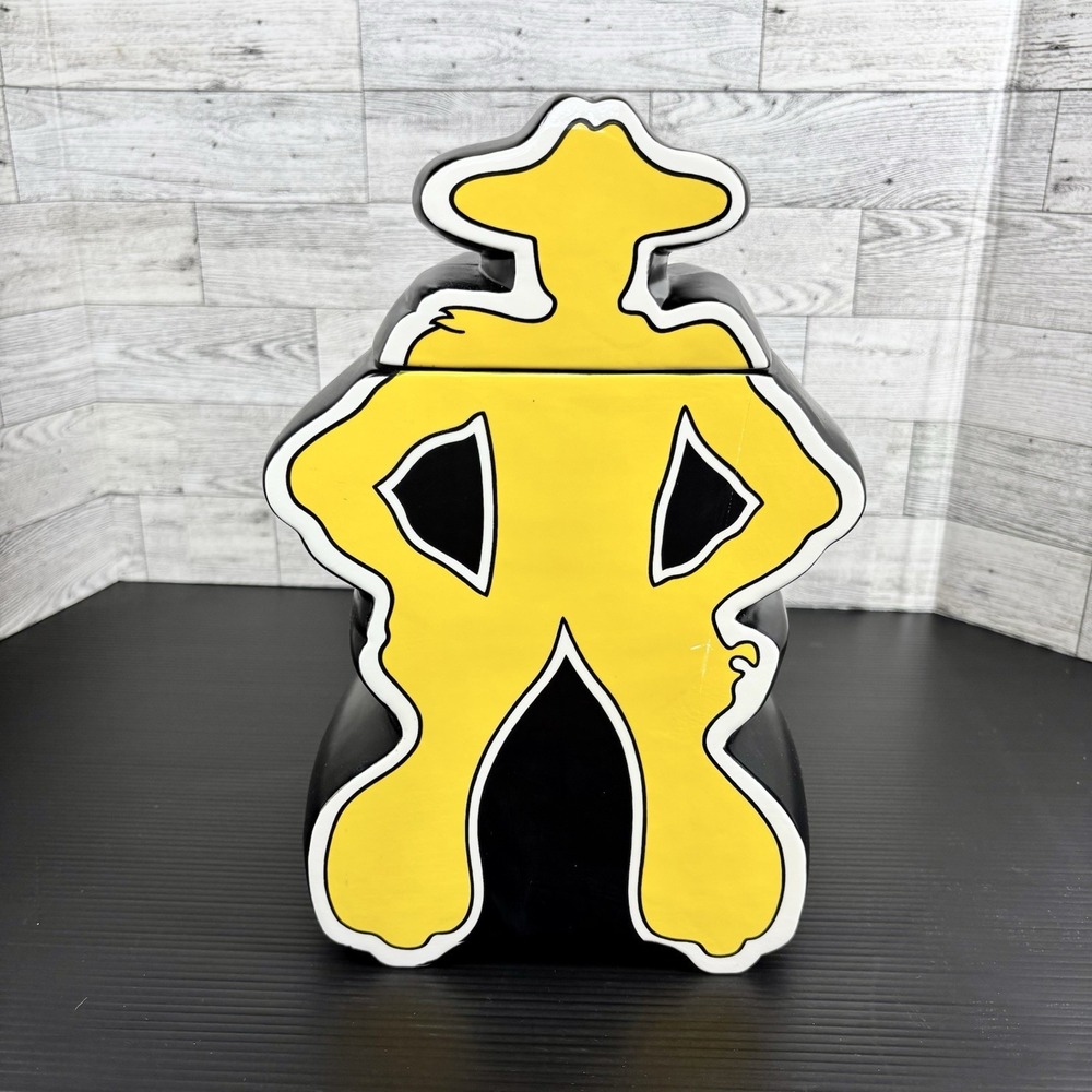 Department‎ 56 Rodeo Cowboy Cookie Jar With Lid Red Yellow Black Used
